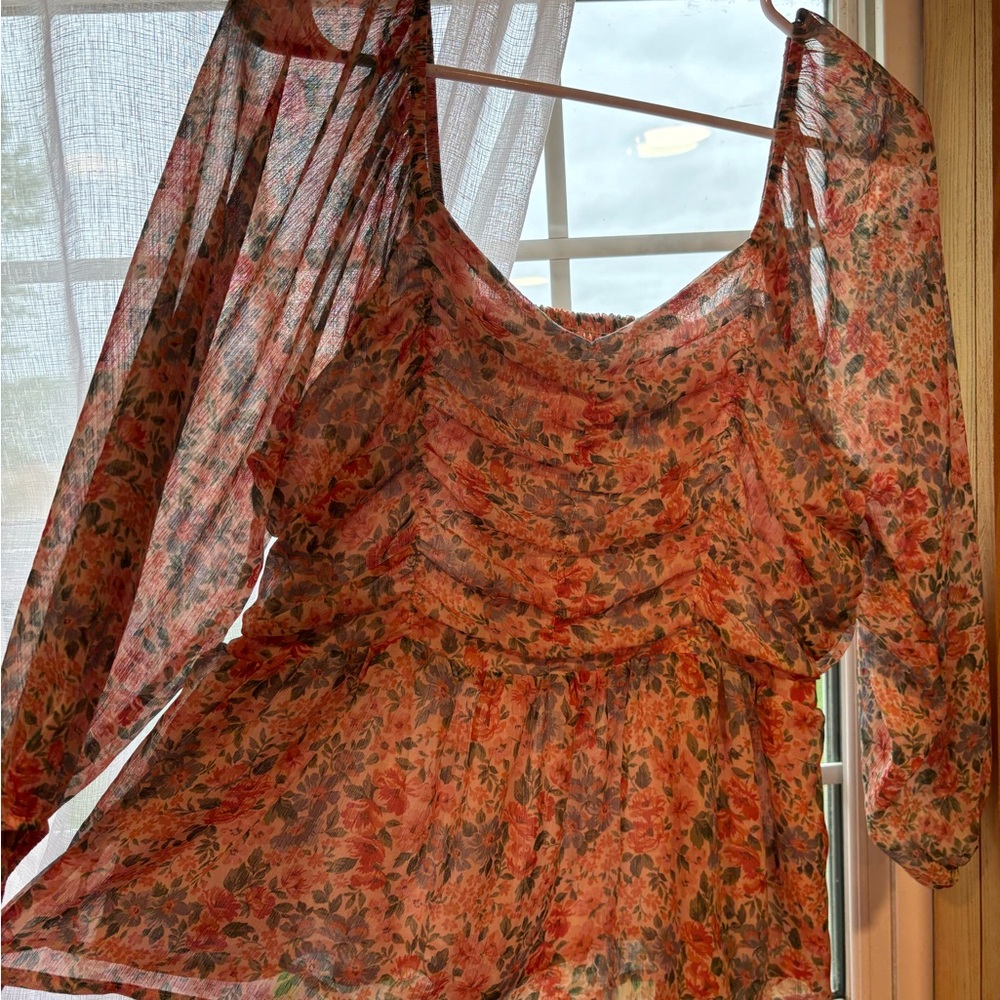 American Eagle Outfitters Floral Top in Pink and Green